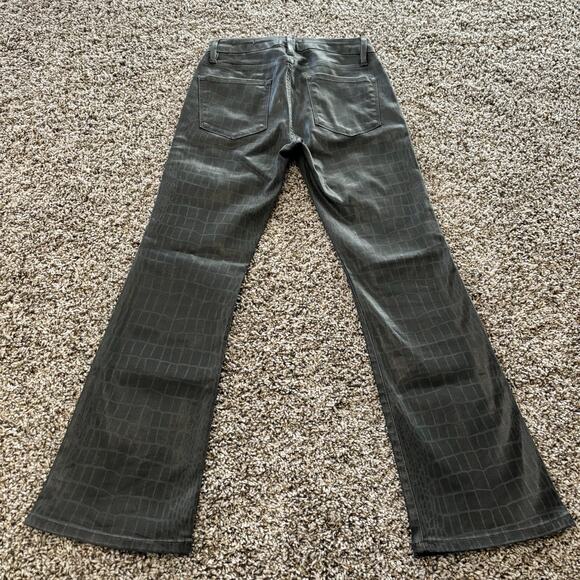 Frame Jeans 27 Gray Le Crop Mini Boot Coated Denim Noir Croc - Picture 4 of 13